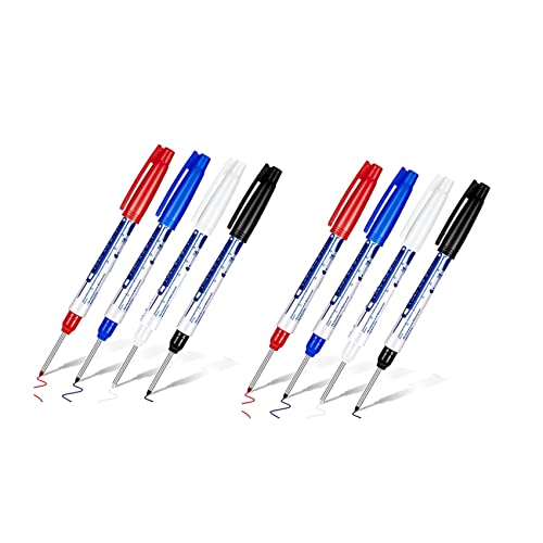 Hklshyd 8 Stück Tiefe Reichweite Marker Lange Nasen Marker Wasserdichter Loch Marker 30 mm Reichweite Permanent Marker, 4 Farben von Hklshyd