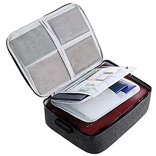 Hklshyd Wichtiger Akten Halter, Dokumenten Organizer Box, Wasserdichte Oxford Dokumenten Aufbewahrung Tasche mit Sicher Code Schloss (Schwarz) von Hklshyd