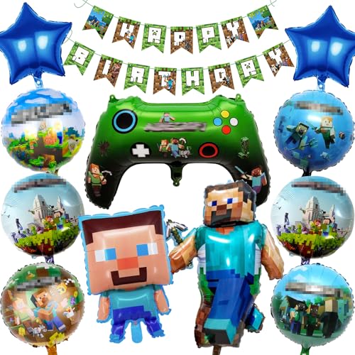 Hkyiowdp Geburtstagsdeko 12 Stück mit Folienballon und Happy Birthday Girlande - Deko Geburtstag für Mädchen und Jungen Geburtstagsparty, Thema Party Luftballon von Hkyiowdp