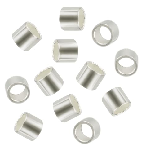30 Stück Quetschperlen für die Schmuckherstellung – S925 Sterlingsilber Crimpperlen, 2 mm Quetschröhrenperlen für DIY Ohrringe, Armbänder, Halsketten, Schmuckherstellung und Basteln von Hlawd