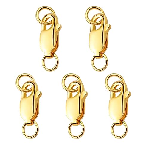 Karabinerverschlüsse zur Schmuckherstellung, Armbandverschlüsse und Verschlüsse, 18 Karat Gold, Schmuckverschluss, Halskettenverschluss, Karabinerverschlüsse mit Biegeringe für selbstgemachte Karabinerverschlüsse zur Schmuckherstellung, Armbandverschlüsse und Verschlüsse, 18 Karat Gold, Schmuckverschluss, Halskettenverschluss, Karabinerverschlüsse mit Biegeringe für selbstgemachte von Hlawd