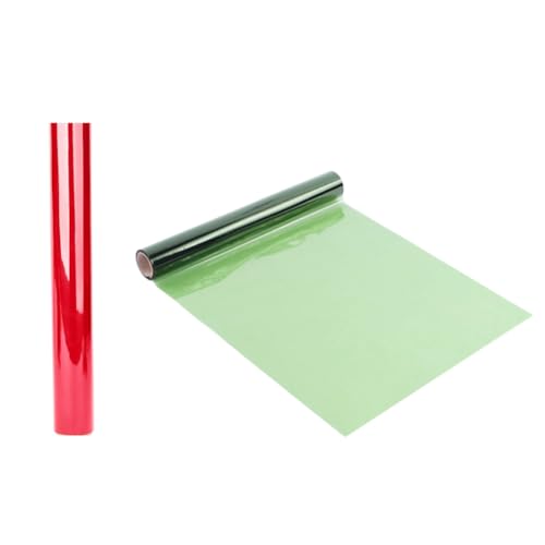 Hlennotor 2 Rollen Weihnachtsfolie Cellophan Rolle Cellophan Verpackungspapier Cellophan Verpackungspapier Breite 40 cm für Geschenkkörbe, Verpackungen und Aufbewahrung von Hlennotor