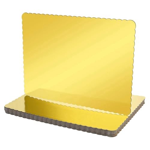 Hlennotor 20 Pack -Rechteck -Kuchenbrettkarton Kuchenbasen, 14 X 10 Gold Folie Viertelkuchenblatt zum Backen Von Gold von Hlennotor