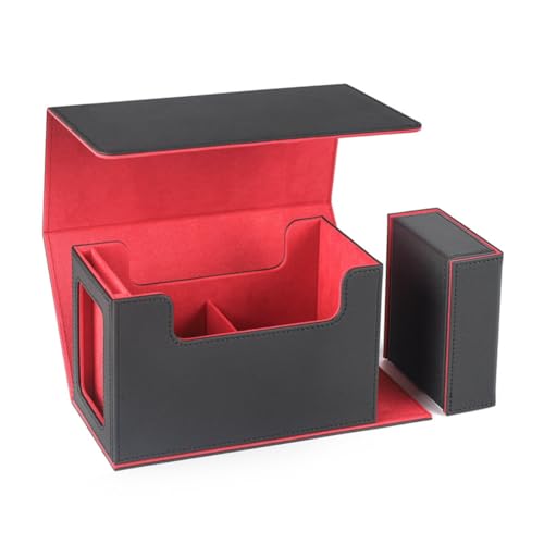 Hlennotor Kartenspielbox mit Sichtfenster, Kartenspielh¨¹lle mit W¨¹rfelfach, Kartenaufbewahrungsbox, 35pt Magnetischer Kartenhalter, Rot Hlennotor Kartenspielbox mit Sichtfenster, Kartenspielh¨¹lle mit W¨¹rfelfach, Kartenaufbewahrungsbox, 35pt Magnetischer Kartenhalter, Rot von Hlennotor