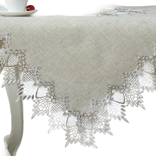 Hlennotor Spitzenl?Ufer f¨¹r Tische f¨¹r Tische Spitze Tisch Runner Couchtisch und Wohnungsbaudekorationen f¨¹r Bauernhaus (Beige, 23,6X 23,6 ) Tischl?Ufer Leinen Tischl?Ufer Cocktail Tischw?sche von Hlennotor