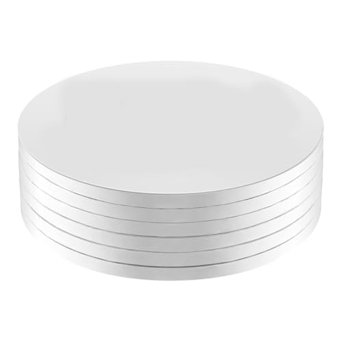 Hlennotor Turdy Wellrugated Pappe 6PCS Runde Kuchenbretter Trommeln, 1/2 "Dicke Basis zum Dekorieren Von Vorräten, Basis Para Pastell 12 von Hlennotor