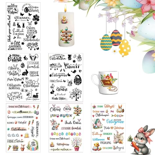 6 PCS Kerzentattoos Ostern,Rub On Sticker,Wasserschiebefolie Kerzen,Osterhase Kerzensticker,kerzen tattoo ostern,Kerzenfolie,DIY Kerzensticker für Kerzen und Keramik 6 PCS Kerzentattoos Ostern,Rub On Sticker,Wasserschiebefolie Kerzen,Osterhase Kerzensticker,kerzen tattoo ostern,Kerzenfolie,DIY Kerzensticker für Kerzen und Keramik von Hmdylyh
