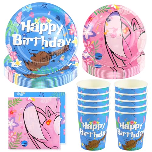 Hmfmdy Cartoon Partygeschirr Set, 50 Stück Anime Party Deko, Cartoon Kindergeburtstag Geschirr Kit Mit Pappteller Becher Servietten, Party Geschirr Supplies für Birthday Jubiläum - 10 Gäste von Hmfmdy