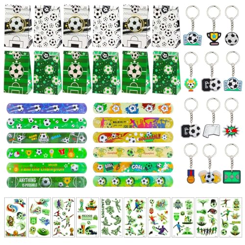 Hmfmdy Fußball Party Mitgebsel Kinder, 48pcs Mitgebsel Fussball Kindergeburtstag mit Geschenk Taschen, Schnapparmband, Tattoo, Schlüsselanhänger, Fußball Partygeschenk-Packs Set Für Jungs Mädhen Hmfmdy Fußball Party Mitgebsel Kinder, 48pcs Mitgebsel Fussball Kindergeburtstag mit Geschenk Taschen, Schnapparmband, Tattoo, Schlüsselanhänger, Fußball Partygeschenk-Packs Set Für Jungs Mädhen von Hmfmdy