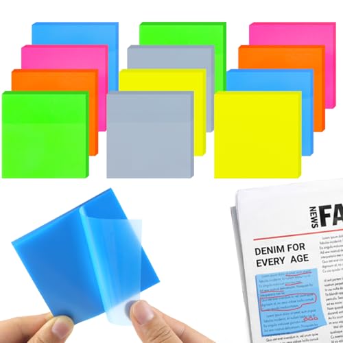 Hmfmdy Transparente Farbige Haftnotizen, 600 Blätter Transparent Sticky Notes Set, Klebezettel zum Beschriften, Bunte Quadratische Selbstklebende Haftnotizzettel für Schule Büro Zuhause Sitzung - C Hmfmdy Transparente Farbige Haftnotizen, 600 Blätter Transparent Sticky Notes Set, Klebezettel zum Beschriften, Bunte Quadratische Selbstklebende Haftnotizzettel für Schule Büro Zuhause Sitzung - C von Hmfmdy