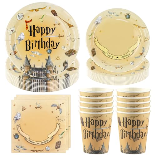 Hmfmdy Wizard Partygeschirr Set, 68 Stück Magischer Wizard Party Deko, Wizard Geburtstag Geschirr Kit Mit Pappteller Becher Servietten, Party Geschirr Supplies für 16 Gäste Hmfmdy Wizard Partygeschirr Set, 68 Stück Magischer Wizard Party Deko, Wizard Geburtstag Geschirr Kit Mit Pappteller Becher Servietten, Party Geschirr Supplies für 16 Gäste von Hmfmdy