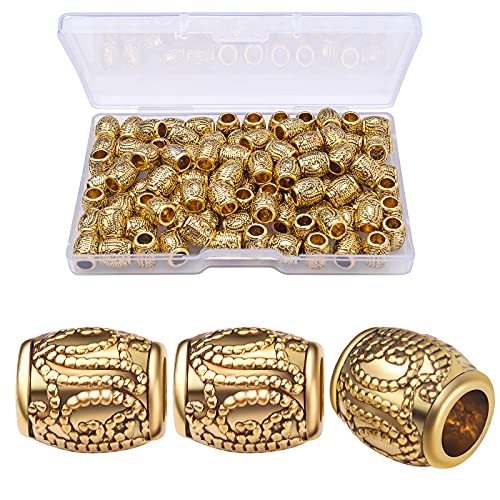 Hmjpng Metall-Abstandshalter, 100 Stück, großes Loch, Säulenperlen, lose Rondelle-Legierung, tibetische Perlen, Charm, Bastelbedarf mit 1 Kunststoff-Box für Schmuckherstellung, antikes Gold, 8 x 9 mm Hmjpng Metall-Abstandshalter, 100 Stück, großes Loch, Säulenperlen, lose Rondelle-Legierung, tibetische Perlen, Charm, Bastelbedarf mit 1 Kunststoff-Box für Schmuckherstellung, antikes Gold, 8 x 9 mm von Hmjpng