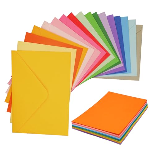 17 Farben Bunte Faltkarten mit Briefumschlagen, Farben kreative Klappkarten 14,8 * 10.5 cm zum Gestalten, Beschriften, Einladungskarten 17 Farben Bunte Faltkarten mit Briefumschlagen, Farben kreative Klappkarten 14,8 * 10.5 cm zum Gestalten, Beschriften, Einladungskarten von Hmznows