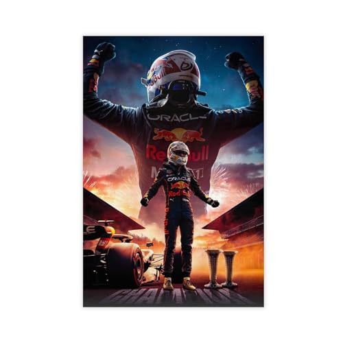 Hndeial Max Verstappen Leinwand-Poster, Wandkunst, Dekordruck, Gemälde für Wohnzimmer, Schlafzimmer, Dekoration, ungerahmt, 40 x 60 cm, 5 Stück von Hndeial