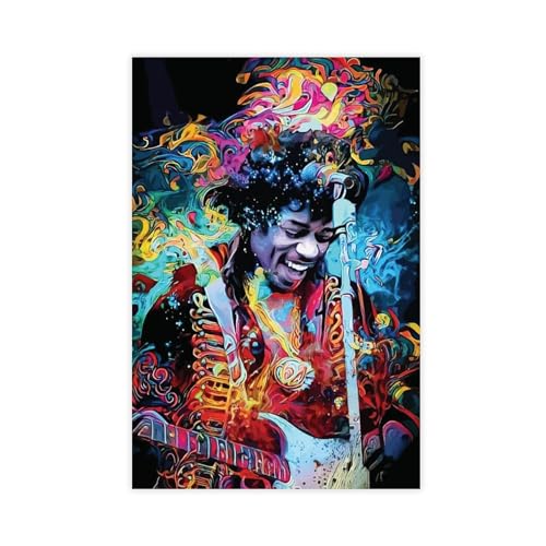 Leinwand-Poster, Motiv: Gitarrist Jimi Hendrix 8, Wandkunst, Dekordruck, Bild, Gemälde für Wohnzimmer, Schlafzimmer, Dekoration, ungerahmt, 40 x 60 cm Leinwand-Poster, Motiv: Gitarrist Jimi Hendrix 8, Wandkunst, Dekordruck, Bild, Gemälde für Wohnzimmer, Schlafzimmer, Dekoration, ungerahmt, 40 x 60 cm von Hndeial
