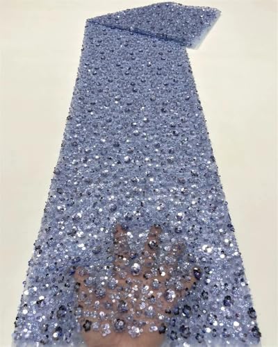 Afrikanischer Bräutigam Spitzenstoff mit Pailletten, bestickt, nigerianischer Spitzenstoff für Hochzeit, Party, Kleid, 05, 91 cm von Hndudnff