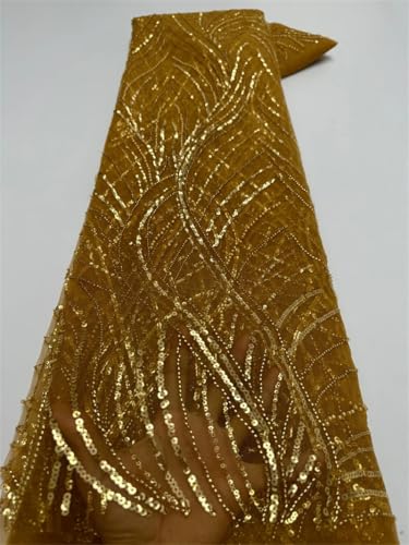 Afrikanischer Pailletten-Spitzenstoff, Bräutigam, nigerianische Hochzeit, Brautstickerei, Tüll, Nähstoff, 4,5 m von Hndudnff