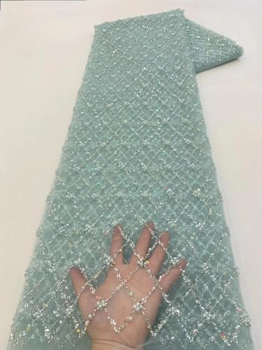 Afrikanischer Pailletten-Spitzenstoff, Hochzeit, Brautstickerei, französischer Tüll, Nähstoff, 6 x 4,5 m Afrikanischer Pailletten-Spitzenstoff, Hochzeit, Brautstickerei, französischer Tüll, Nähstoff, 6 x 4,5 m von Hndudnff