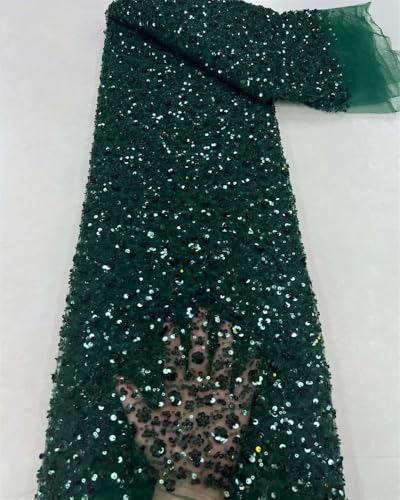 Afrikanischer Spitzenstoff, Pailletten, Netzstoff, Perlen für Hochzeit, Material, 3 x 4,5 m Afrikanischer Spitzenstoff, Pailletten, Netzstoff, Perlen für Hochzeit, Material, 3 x 4,5 m von Hndudnff