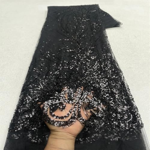 Pailletten-Spitzenstoff, Bräutigam-Stickerei, Netzstoff, Nigeria-Tüll, Hochzeitskleid, Nähstoff, 4,5 m Pailletten-Spitzenstoff, Bräutigam-Stickerei, Netzstoff, Nigeria-Tüll, Hochzeitskleid, Nähstoff, 4,5 m von Hndudnff