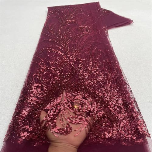 Pailletten-Spitzenstoff, Bräutigam-Stickerei, Netzstoff, Nigeria-Tüll, Hochzeitskleid, Nähstoff, 4,5 m Pailletten-Spitzenstoff, Bräutigam-Stickerei, Netzstoff, Nigeria-Tüll, Hochzeitskleid, Nähstoff, 4,5 m von Hndudnff