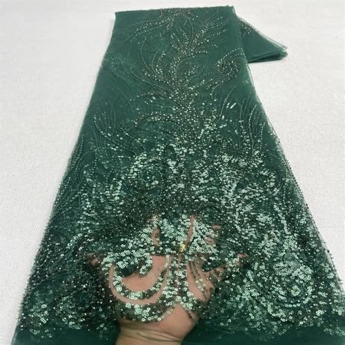 Pailletten-Spitzenstoff, Bräutigam-Stickerei, Netzstoff, Nigeria-Tüll, Hochzeitskleid, Nähstoff, 4,5 m Pailletten-Spitzenstoff, Bräutigam-Stickerei, Netzstoff, Nigeria-Tüll, Hochzeitskleid, Nähstoff, 4,5 m von Hndudnff