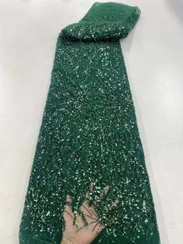 Spitzenstoff, afrikanische Perlen, bestickt, Netzstoff, französische Pailletten, für Hochzeit, 4,5 m, 5 Spitzenstoff, afrikanische Perlen, bestickt, Netzstoff, französische Pailletten, für Hochzeit, 4,5 m, 5 von Hndudnff