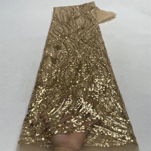 Spitzenstoff für afrikanische Bräutigam, Pailletten, Perlen, Spitzenstoffe, nigerianische Hochzeit, Spitzenstoff, Kleider, 9 cm, 4,5 m Spitzenstoff für afrikanische Bräutigam, Pailletten, Perlen, Spitzenstoffe, nigerianische Hochzeit, Spitzenstoff, Kleider, 9 cm, 4,5 m von Hndudnff