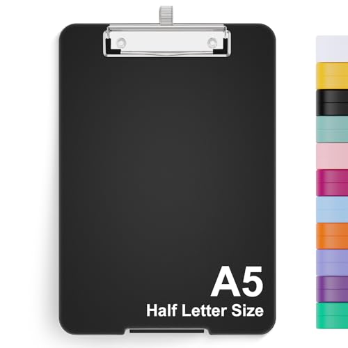 Hnogri A5 Klemmbrett mit Lagerung, 6 x 9'' Krankenpflege Klemmbretter faltbar Lagerung, Kunststoff Klemmbretter faltbar, Bürobedarf, Schulbedarf, Menü Klemmbretter für Arbeit, Clip Board Box. von Hnogri