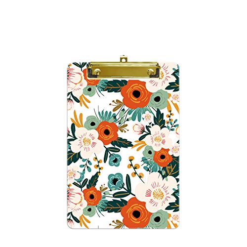 Hnogri Kleines Kunststoff-Klemmbrett, Modedesign A5-Größe Memo-Klemmbretter für Studenten, Kinder, Frauen, Büro, Schule, Clip mit niedrigem Profil, Mini-Klemmbrett Größe 6 "x 9", Klassische Blume Hnogri Kleines Kunststoff-Klemmbrett, Modedesign A5-Größe Memo-Klemmbretter für Studenten, Kinder, Frauen, Büro, Schule, Clip mit niedrigem Profil, Mini-Klemmbrett Größe 6 "x 9", Klassische Blume von Hnogri
