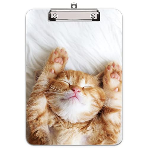 Hnogri Klemmbrett A4 Kunststoff, Mode-Design Klemmmappe A4 Bürobedarf & Schreibwaren für Rechtsanwälte Schüler Lehrer und Kinder, Clipboard Standardgröße 32 x 22 CM, Schlafende Katze Hnogri Klemmbrett A4 Kunststoff, Mode-Design Klemmmappe A4 Bürobedarf & Schreibwaren für Rechtsanwälte Schüler Lehrer und Kinder, Clipboard Standardgröße 32 x 22 CM, Schlafende Katze von Hnogri