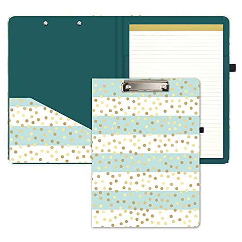 Hnogri Klemmbretter Folio mit nachfüllbarem, gefüttertem Notizblock und Innenfach für Studenten, Klassenzimmer, Büro, Frauen, Mann, süßes benutzerdefiniertes Muster, Größe 12,8 "x 9,2", Streifenmuster Hnogri Klemmbretter Folio mit nachfüllbarem, gefüttertem Notizblock und Innenfach für Studenten, Klassenzimmer, Büro, Frauen, Mann, süßes benutzerdefiniertes Muster, Größe 12,8 "x 9,2", Streifenmuster von Hnogri