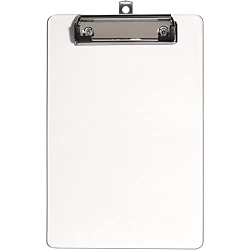 Hnogri Kunststoff A5 Klemmbrett, durchsichtig Kleines Klemmbrett Standard A5 Größe Memo Klemmbretter für Kinder, Frauen, Büro, Schule, Low Profile Clip, Mini Klemmbrett Größe 6 "x 9", Durchsichtig Hnogri Kunststoff A5 Klemmbrett, durchsichtig Kleines Klemmbrett Standard A5 Größe Memo Klemmbretter für Kinder, Frauen, Büro, Schule, Low Profile Clip, Mini Klemmbrett Größe 6 "x 9", Durchsichtig von Hnogri