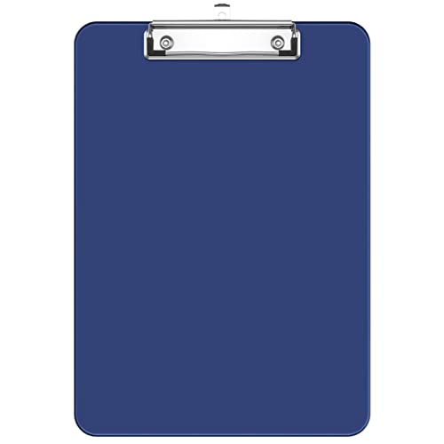 Hnogri Kunststoff-Klemmbrett, Standard A4 Letter Size Klemmbretter für Studenten, Büro und Frauen, Zwischenablage mit Stifthalter und Low Profile Clip, Größe 12,5 x 9 Zoll, (Blau) von Hnogri