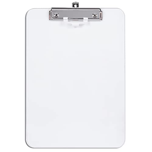 Hnogri Kunststoff-Klemmbrett, Standard A4 Letter Size Klemmbretter für Studenten, Büro und Frauen, Zwischenablage mit Stifthalter und Low Profile Clip, Größe 12,5 x 9 Zoll, (Klar) von Hnogri