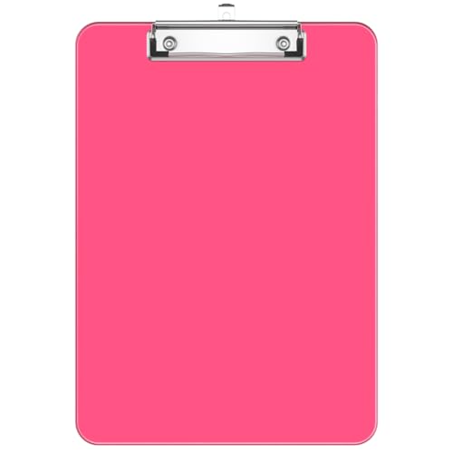 Hnogri Kunststoff-Klemmbrett, Standard A4 Letter Size Klemmbretter für Studenten, Büro und Frauen, Zwischenablage mit Stifthalter und Low Profile Clip, Größe 12,5 x 9 Zoll, (Rote) von Hnogri