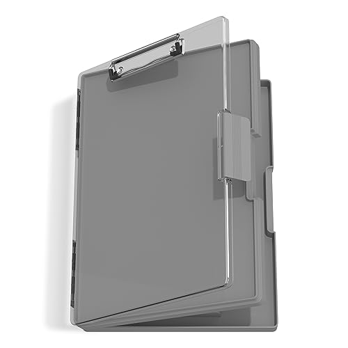 Hnogri Kunststoff-Klemmbrett mit Aufbewahrung, Heavy-Duty Klemmbrett mit Dual Compartment Storage, glatte Schreiben für Arbeit, Schulbedarf (grün) von Hnogri