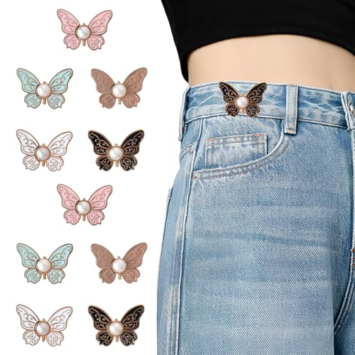 10 Paar Jeans Knopfstifte, Hosen Enger Machen Clip, Schmetterlings Taille Tightener, Verstellbaren Hosenbund Enger Machen, Abnehmbarer Hosen Enger Machen Clip, Ohne Nähen, für Hosen, Jeans, Röcke 10 Paar Jeans Knopfstifte, Hosen Enger Machen Clip, Schmetterlings Taille Tightener, Verstellbaren Hosenbund Enger Machen, Abnehmbarer Hosen Enger Machen Clip, Ohne Nähen, für Hosen, Jeans, Röcke von Hnonoxy