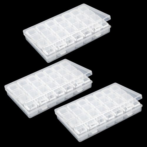 Hnonoxy Plastik Sortierbox,3Pcs Durchsichtige Aufbewahrungsboxen,Diamond Zubehör Boxen,mit verstellbaren Trennwänden Nailart Schmuck Organizer,für Perlen, Kunsthandwerk,Schmuck Lagerung(28 Fächer) Hnonoxy Plastik Sortierbox,3Pcs Durchsichtige Aufbewahrungsboxen,Diamond Zubehör Boxen,mit verstellbaren Trennwänden Nailart Schmuck Organizer,für Perlen, Kunsthandwerk,Schmuck Lagerung(28 Fächer) von Hnonoxy