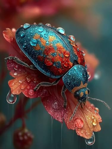 Malen Nach Zahlen Erwachsene Anlage Malen Nach Zahlen Kinder Insekt Paint by Numbers mit Hochauflösende Leinwand DIY Basteln Erwachsene Set Handgemalt Ölgemälde Home Decor 60x80cm (ohne Rahmen) S-522 von Hnxaamlg