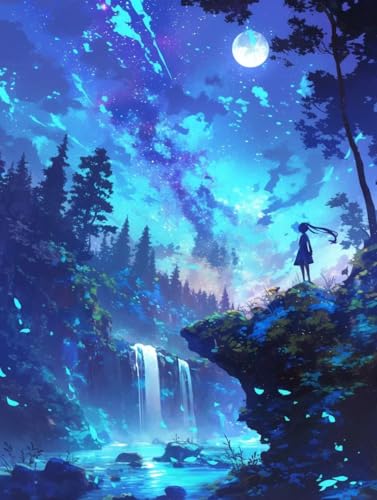 Malen Nach Zahlen Erwachsene Frau Malen Nach Zahlen Kinder Landschaft Paint by Numbers mit Hochauflösende Leinwand DIY Basteln Erwachsene Set Ölgemälde für Home Decor 50x70cm (ohne Rahmen) S-510 von Hnxaamlg