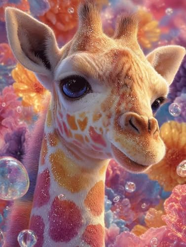 Malen Nach Zahlen Erwachsene Giraffe Malen Nach Zahlen Tier Kreativ set für Erwachsene Paint by Numbers DIY Pinsel und Acrylfarben Leinwand Ölgemälde für Home Room Decor, Ohne Rahmen (70x90cm) S-349 von Hnxaamlg