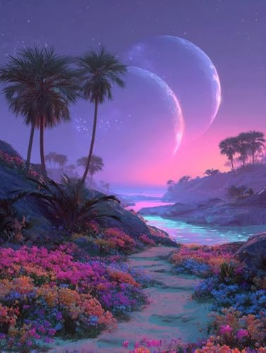 Malen Nach Zahlen Erwachsene Landschaft Malen Nach Zahlen Baum Kreativ set für Erwachsene Paint by Numbers DIY Pinsel und Acrylfarben Leinwand Ölgemälde für Room Decor, Ohne Rahmen (45x60cm) S-511 von Hnxaamlg