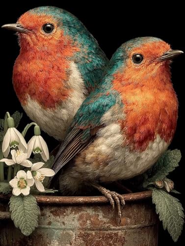 Malen Nach Zahlen Erwachsene Vogel Malen Nach Zahlen Kinder Blume Paint by Numbers mit Hochauflösende Leinwand DIY Basteln Erwachsene Set Handgemalt Ölgemälde Home Decor 50x70cm (ohne Rahmen) S-360 von Hnxaamlg
