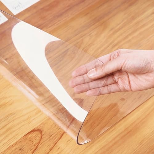 HoSwag Kristall-PVC-Tischabdeckung, 106,7 x 213,3 cm, wasserdichte PVC-Tischdecke, 1,5 mm dicke, rechteckige Matte für Esszimmer, Schreibtisch, Couchtisch, Werkbank, Kommode, TV-Ständer, Theke von HoSwag