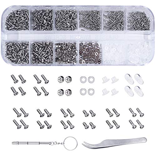 1100 Stück Brillen Reparaturset Klein, Brillenschrauben Edelstahl, Brillen Werkzeugset Mini, Schraubensortiment, Schrauben Set für Brillen Sonnenbrillen Uhren Telefone Kameras Schmuck 1100 Stück Brillen Reparaturset Klein, Brillenschrauben Edelstahl, Brillen Werkzeugset Mini, Schraubensortiment, Schrauben Set für Brillen Sonnenbrillen Uhren Telefone Kameras Schmuck von HoaaiGo