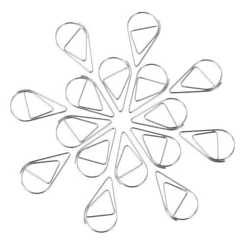 200 Stück Büroklammern, Büroklammern Wasser Tropfen Form, Paper Clips Set, Briefklammern, Papierklammern Klein Metall, Schule Büro Papier Briefklammern Basteln Diy Handwerk (Silber) von HoaaiGo