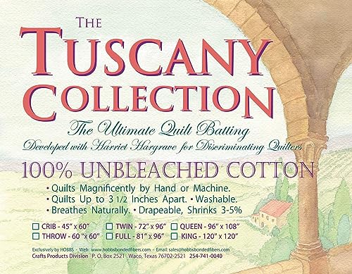 Hobbs Bonded Fibers 1957A Tuscany Ungebleichte Baumwolle Twin Wattierung, natur von Hobbs Bonded Fibers