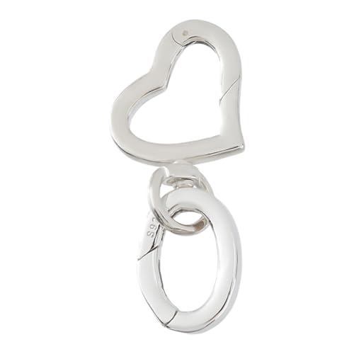 Hobbspring 1 Stk Sterlingsilber Herz Drehgelenkverschluss Mit Federringverschluss Lobsterverschluss Runder Clip Haken Verlängerung Für Halskette Armband Schmuckherstellung DIY von Hobbspring