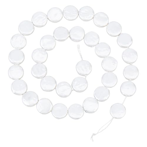 Hobbspring 1 Strang Muschelperlen 29-32 Stück Natürliche Süßwasser Flachperlen Runde Muschelperlen Weiße Scheiben Münzperlen Für Die Herstellung von Schmuck Und Halsketten DIY Bastelarbeiten Hobbspring 1 Strang Muschelperlen 29-32 Stück Natürliche Süßwasser Flachperlen Runde Muschelperlen Weiße Scheiben Münzperlen Für Die Herstellung von Schmuck Und Halsketten DIY Bastelarbeiten von Hobbspring